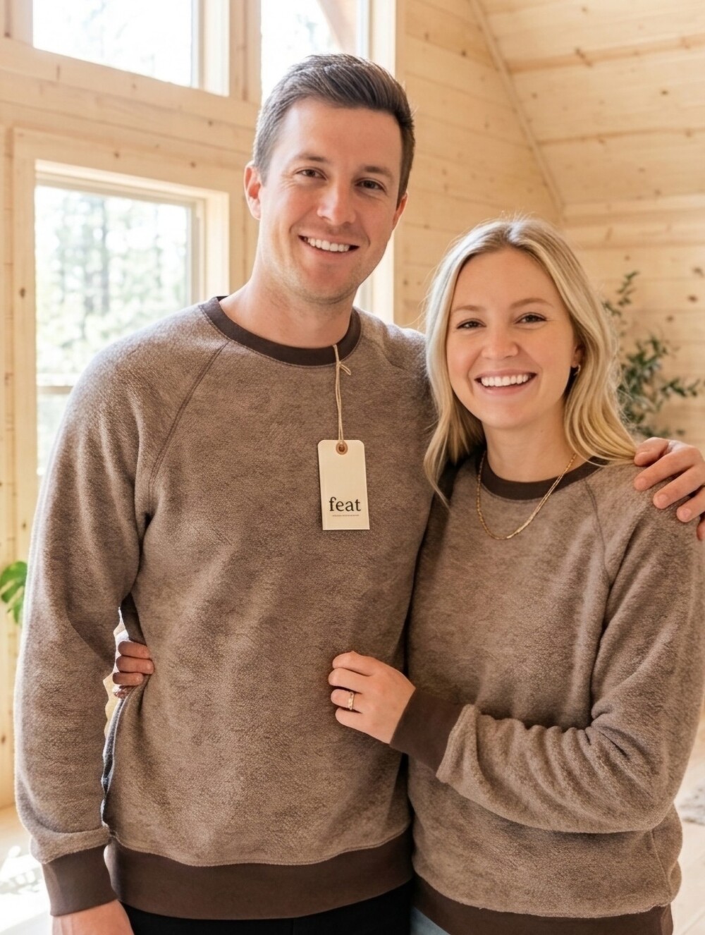 Feat Unisex Blanketblend Crewneck Pullover Sweatshirt Color Pinecone Size‎ L